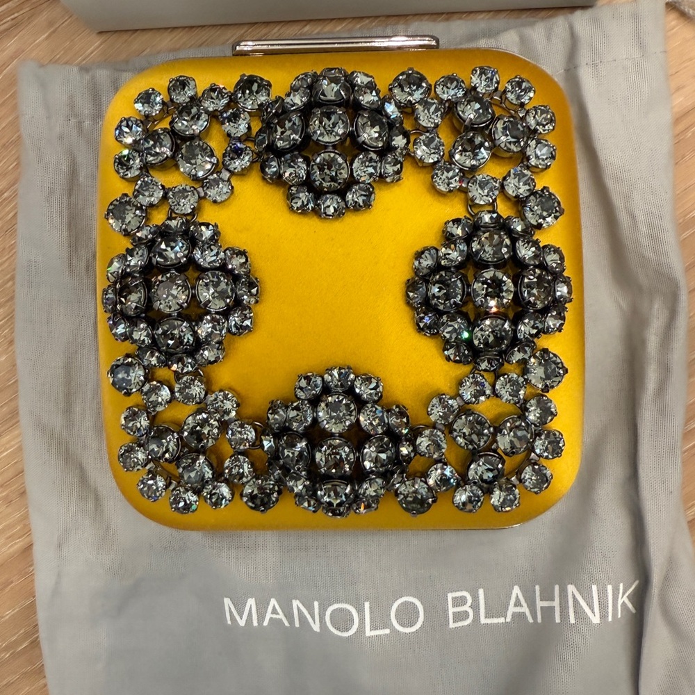 Manolo Blahnik Hangi clutch in yellow
